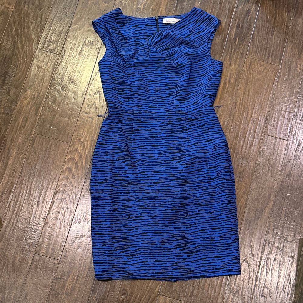 Calvin Klein Blue Patterned  Dress